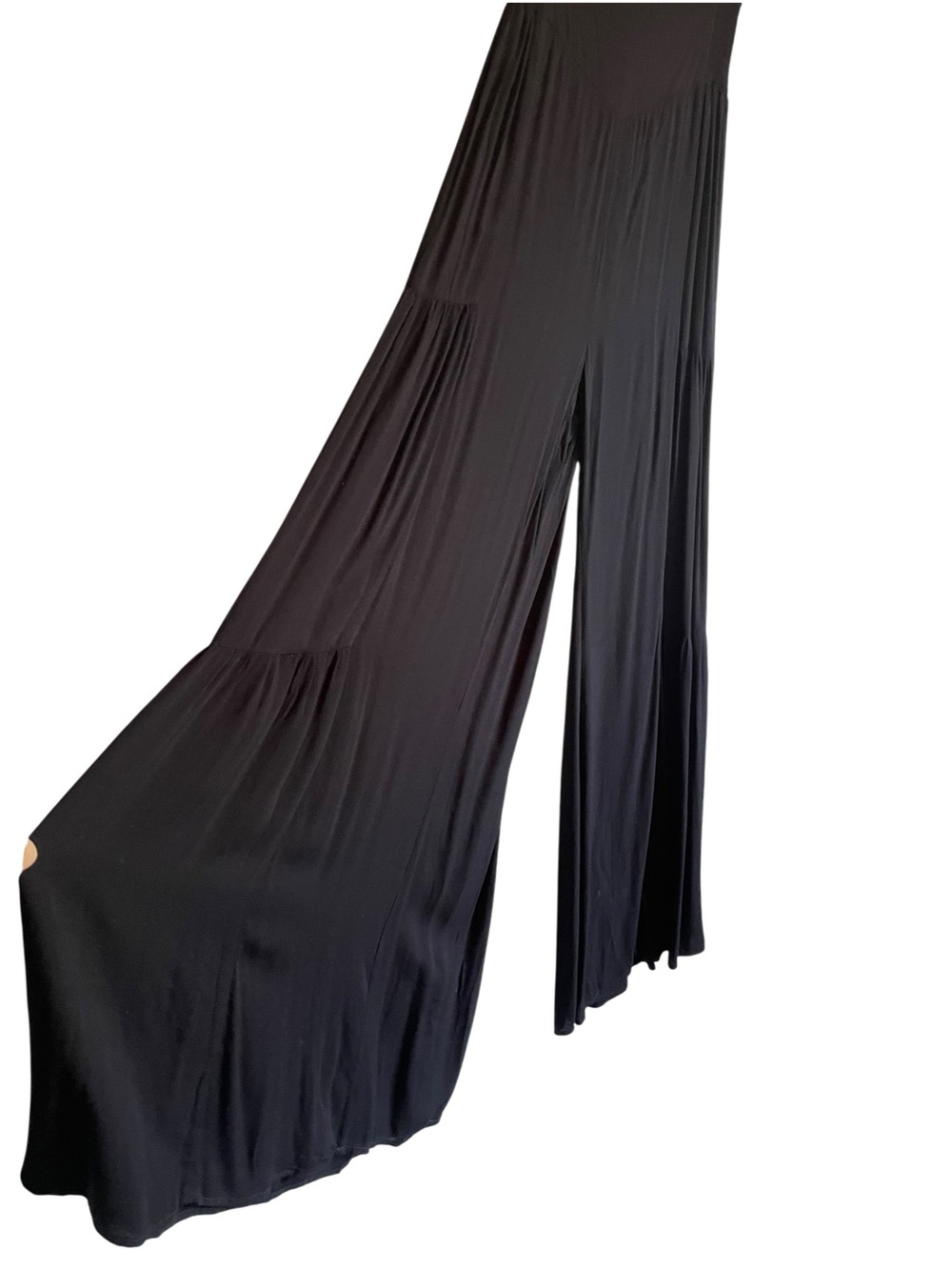 Young Fabulous & Broke Black Wide-Leg Palazzo Tiered Dramatic Pants NWT